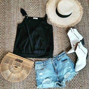 O ring trimmed surplus sleeveless too